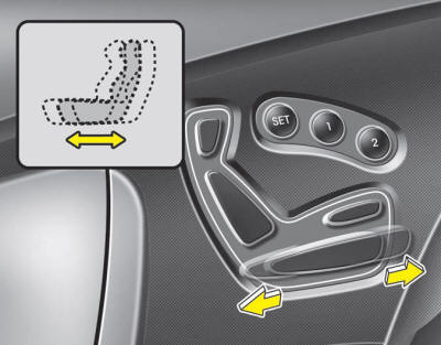 1. Push the control switch forward or rearward to move the seat to the desired