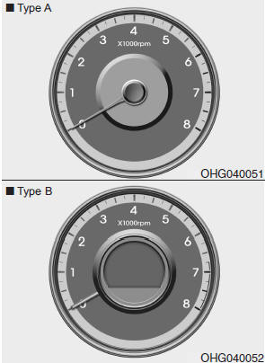 The tachometer indicates the engine speed in revolutions per minute (rpm).