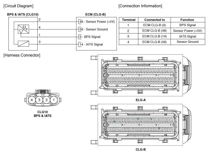 Hyundai Azera: Intake Air Temperature Sensor (IATS) Schematic Diagrams ...