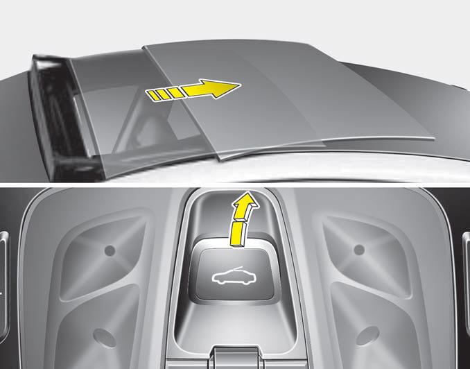 Hyundai Azera Sliding the sunroof Panorama sunroof (If equipped