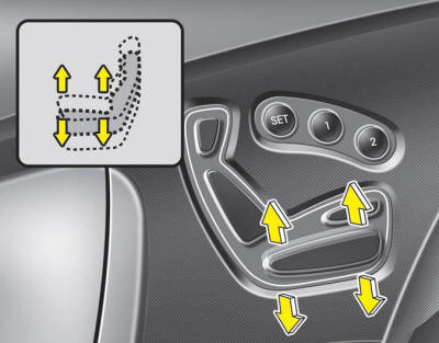 1. Push the front portion of the control switch up to raise or down to lower