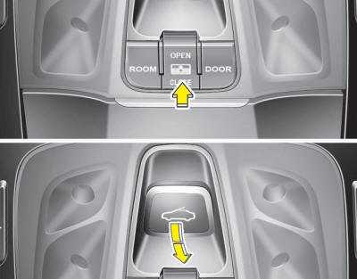 Press the sunshade CLOSE button. The sunroof glass will close then the sunshade