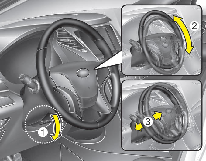 Hyundai Azera Tilt and telescopic steering Steering wheel Features