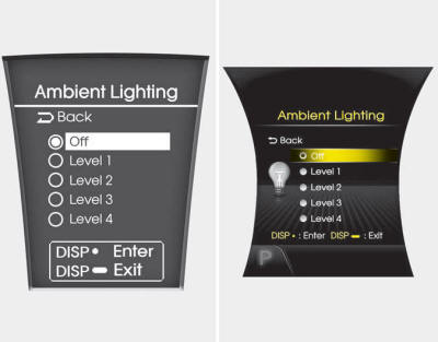 The brightness of the ambient light may be adjusted.