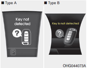 If the smart key is not in the vehicle or is not detected and you press the ENGINE