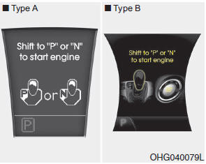 If you try to start the engine with the shift lever not in the P (Park) or N