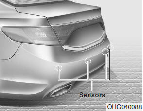 The rear parking assist system assists the driver during reverse movement of