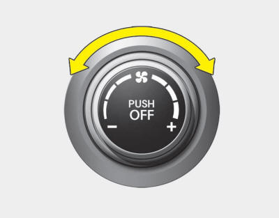 The fan speed control knob allows you to control the fan speed of the airflow