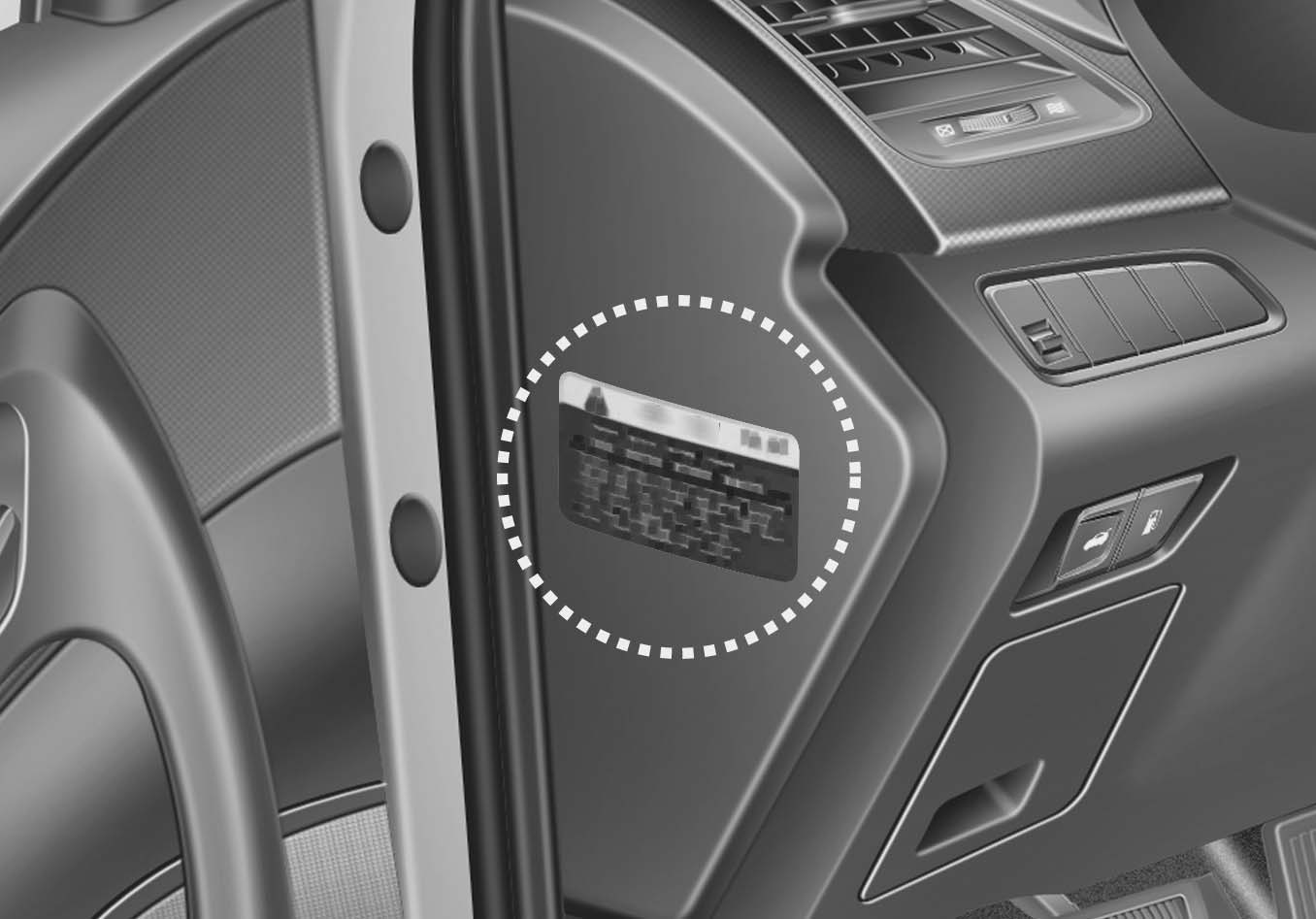 Hyundai Azera Air bag warning label Air bag Safety features of