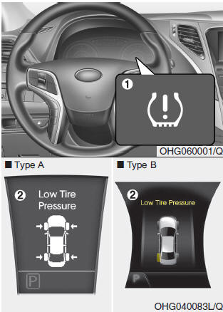 (1) Low tire pressure telltale / TPMS malfunction indicator