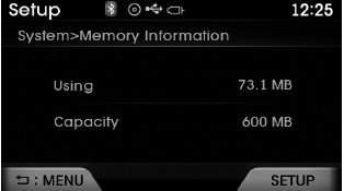 This feature displays information related to system memory.