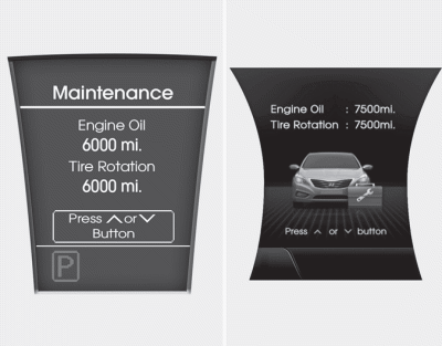 The Maintenance system informs the driver when to replace engine oil and rotate