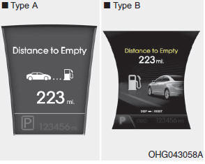 This mode indicates the estimated distance to empty based on the current fuel